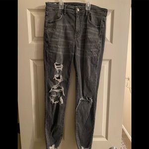 High waisted Grey American Eagle Jeans